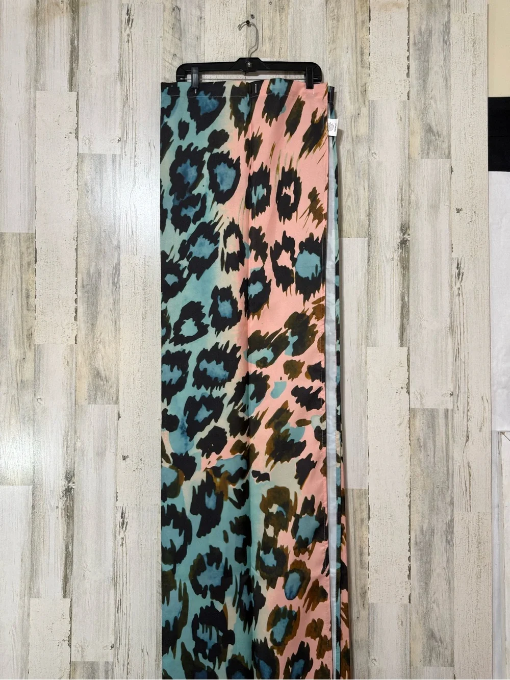 Society6 Aqua, Pink & Black Leopard Shower Curtain